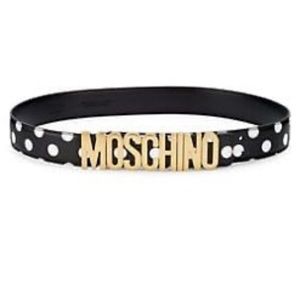 Beautiful Limited Edition Authentic Moschino "Vita" Leather Polka Dot Belt